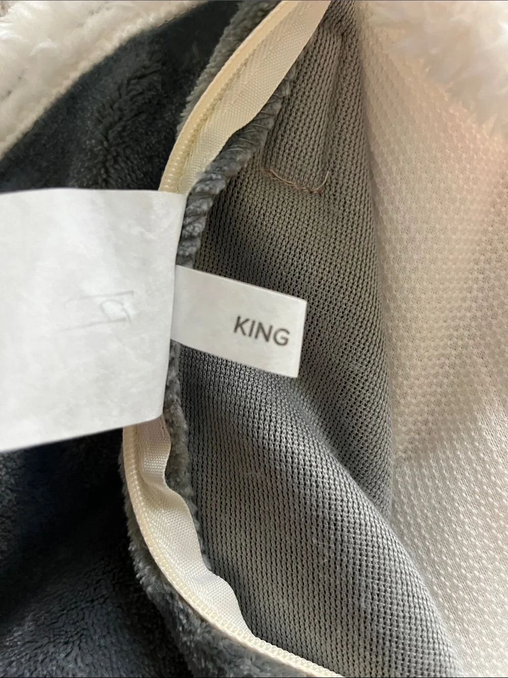 2 Ugg Avery king sherpa plush pillow cases reversible soft gray white cozy